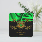 Elegant Limoen Zijderzijde - Zwarte goudfeest Kaart (Staand voorkant)