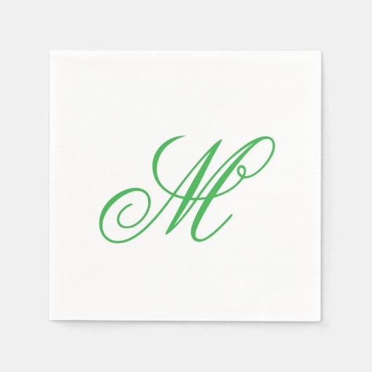 Elegant limoengroen monogram Initiaal Servet (Voorkant)