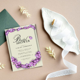 Elegant Lin Paarse Lila boog bloemig Vrijgezellenf Kaart