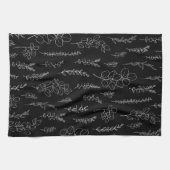 Elegant Line Art Eucalyptus Patroon Theedoek (Horizontaal)