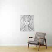 Elegant Line Art Portret Moderne Muurkunst Wandkleed (In situ)