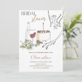 Elegant Line Art Vrijgezellenfeest Party Kaart (Staand voorkant)