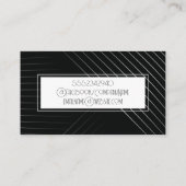 Elegant Line Patroon | Klassiek zwart wit Visitekaartje (Achterkant)