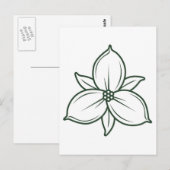 elegant lineair ontwerp van trilliumbloem briefkaart (Voorkant / Achterkant)