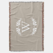 Elegant Linen Beige Monogram Deken (Voorkant Verticaal)