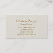 Elegant Linen Burlap Floral Wreath Visitekaartje (Achterkant)