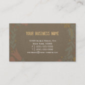 Elegant Linen Burlap met Floral Wreath Visitekaartje (Achterkant)