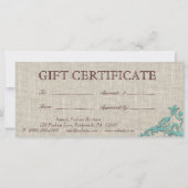 Elegant Linen Flower Salon Cadeaubon (Achterkant)