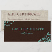 Elegant Linen Flower Salon Cadeaubon (Voorkant / Achterkant)