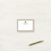Elegant Linen Gold Monogram Post-it® Notes (Op bureau)