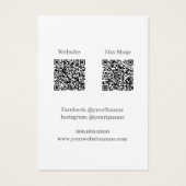 Elegant Linen QR Code Jewelry Business Ketting Visitekaartje (Achterkant)