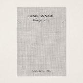 Elegant Linen QR Code Jewelry Business Ketting Visitekaartje (Voorkant)