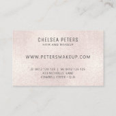 Elegant Linen Roos Gold Blush Shimmer Visitekaartje (Achterkant)