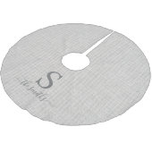 Elegant Linen Style Family Monogram Kerstmis Kerstboom Rok (Gekanteld)