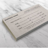 Elegant Linen Texture Appointment Reminder Afsprakenkaartje
