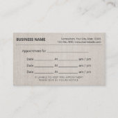 Elegant Linen Texture Appointment Reminder Afsprakenkaartje (Voorkant)