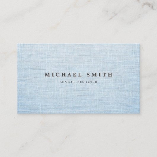 Elegant Linen Texture Business Card Visitekaartje (Voorkant)
