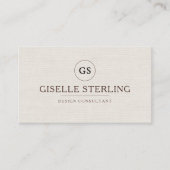 Elegant Linen Visitekaartje (Voorkant)