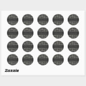Elegant Lines Black White Wedding Return Address Ronde Sticker (Vel)