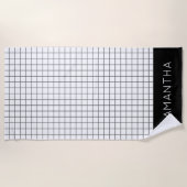 Elegant Lines Feminine Script Name Keuken Strandlaken (Voorkant)