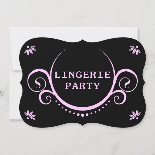 elegant lingeriefeest kaart (Voorkant)