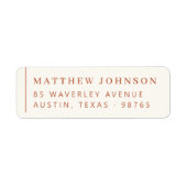 Elegant, links uitgelijnd retouradres etiket (Voorkant)