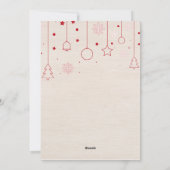 Elegant linnen bloemenvakantie kerstfeest feestdagenkaart (Achterkant)