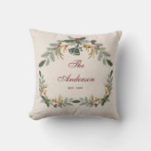 Elegant Linnen Bloemrijke Kerst Feestelijke Famili Kussen (Voorkant)