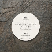 Elegant linnen business Logo website marketing Ronde Sticker