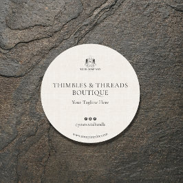 Elegant linnen business Logo website marketing Ronde Sticker