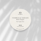 Elegant linnen business Logo website marketing Ronde Sticker