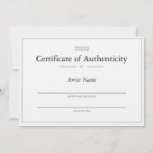 Elegant, linnen Certificate of Authenticity for ar Bedankkaart (Voorkant)