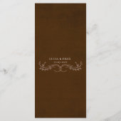 Elegant Linnen Espresso Bruin Gast Naam Diner Menu (Achterkant)