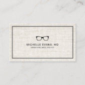 Elegant linnen look oogarts Professional Visitekaartje (Voorkant)