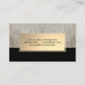 Elegant linnen metallic goud Lijst Visitekaartje (Achterkant)