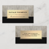 Elegant linnen metallic goud Lijst Visitekaartje (Voorkant / Achterkant)