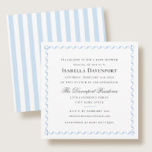 Elegant Lint Baby Shower Script Strepen Blauw