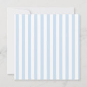 Elegant lint Baby shower strepen blauw vierkant Kaart (Achterkant)