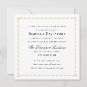 Elegant Lint Baby shower Strepen Goud Vierkant Kaart (Voorkant)