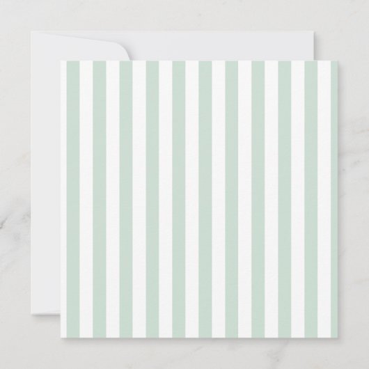 Elegant lint Baby shower Strepen Groen Vierkant Kaart (Achterkant)