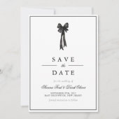 Elegant lint boog bruiloft save the date (Voorkant)