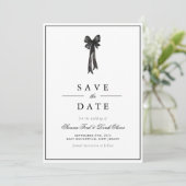 Elegant lint boog bruiloft save the date (Staand voorkant)