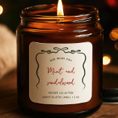 Elegant lint boog kerst kaars pot label