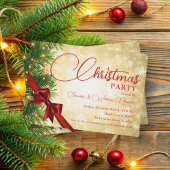 Elegant lint & dennengoud kerstvakantie kaart