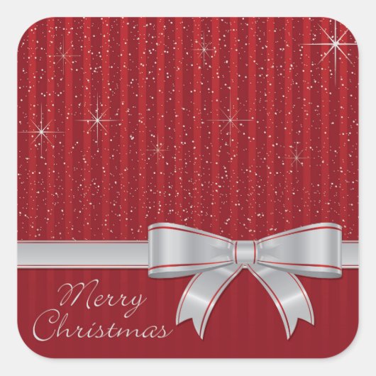 Elegant lint en sterren vierkante sticker (Voorkant)