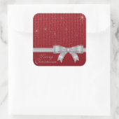 Elegant lint en sterren vierkante sticker (Tas)