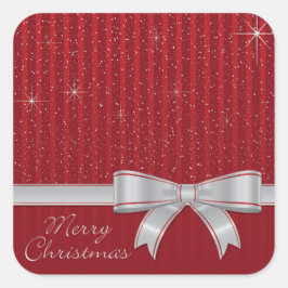 Elegant lint en sterren vierkante sticker