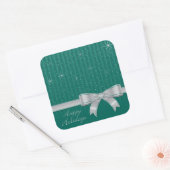 Elegant lint en sterren vierkante sticker (Envelop)