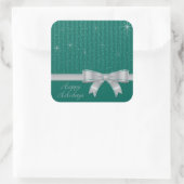 Elegant lint en sterren vierkante sticker (Tas)