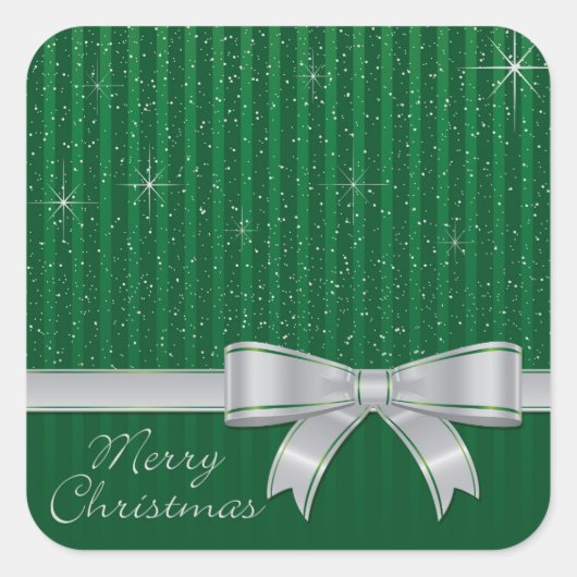 Elegant lint en sterren vierkante sticker (Voorkant)